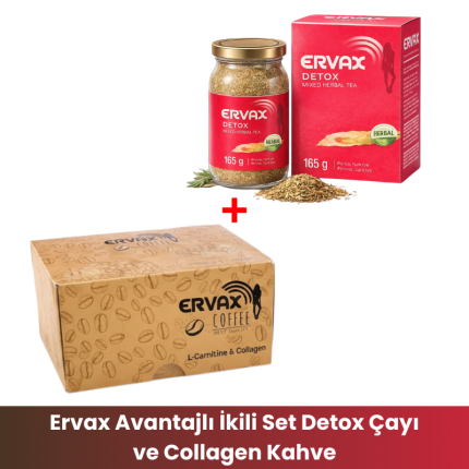 Ervax Avantajlı İkili Set Detox Çayı ve Collagen Kahve